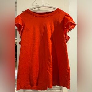 Kate Spade Woman’s sz SM Vibrant Orange Ruffle Sleeve Tee